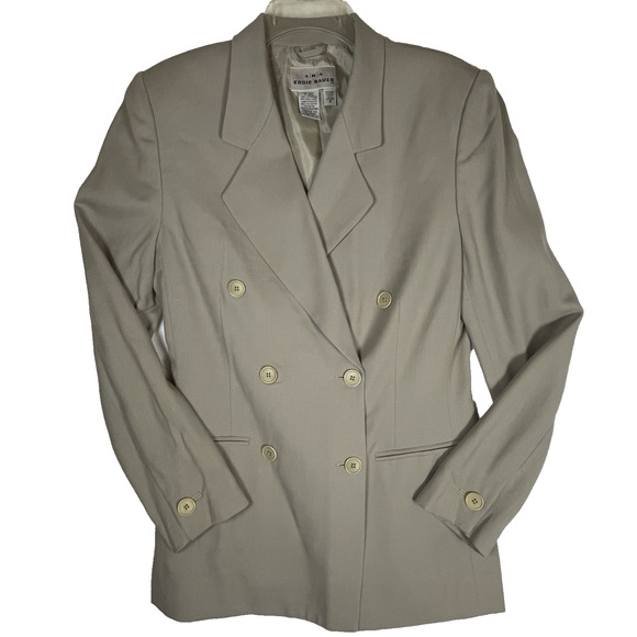 Eddie Bauer Womens Size 8 Vtg Wool Double Breasted Blazer Jacket Lined Retro - Picture 1 of 9